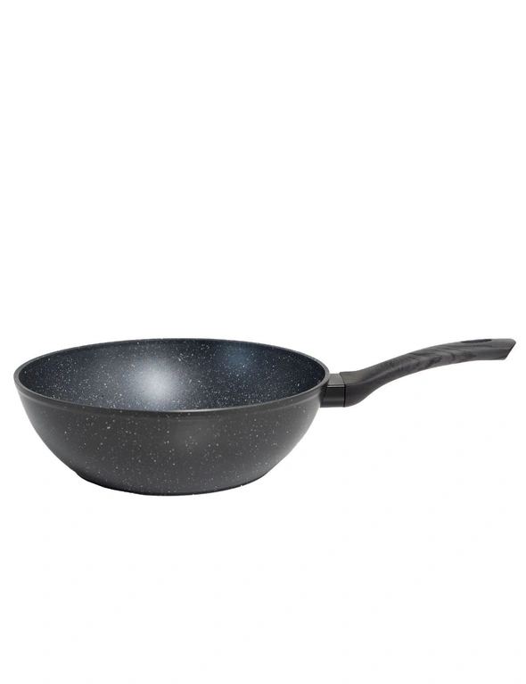 StoneChef 2 Piece Set Wok Pan 30cm + Casserole 24cm Cookware Black Grey Handle, hi-res image number null