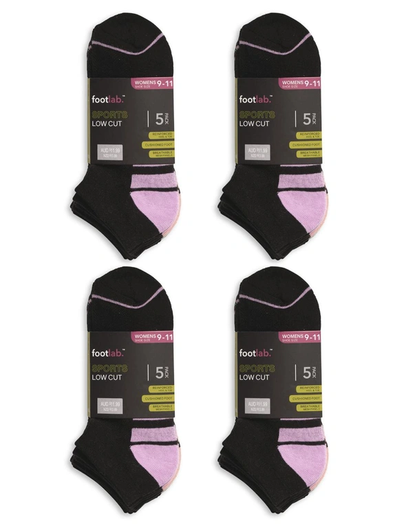 Footlab Womens 20 Pack Socks Sports Low Cut, hi-res image number null