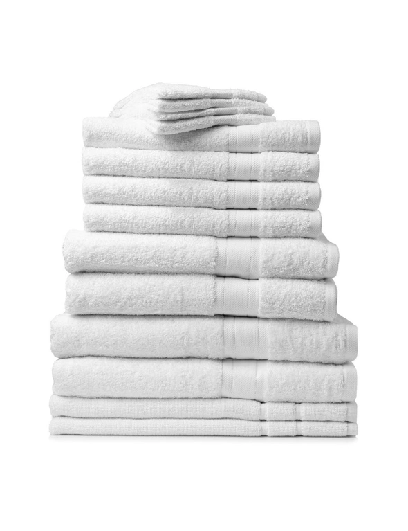 Royal Comfort 14 Piece Towel Set Mirage 100% Cotton Luxury Plush - White, hi-res image number null