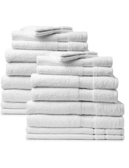 Royal Comfort 20 Piece Towel Set Regency 100% Cotton Luxury Plush - White