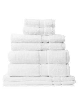 Royal Comfort 8 Piece Towel Set 100% Cotton Zero Twist Luxury Plush - White