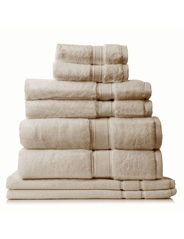 Royal Comfort 8 Piece Towel Set 100% Cotton Zero Twist Luxury Plush - White, hi-res image number null