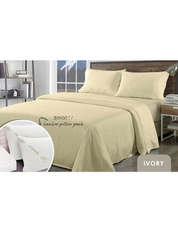 Royal Comfort Bamboo Blend Sheet Set 1000TC and Bamboo Pillows 2 Pack Ultra Soft