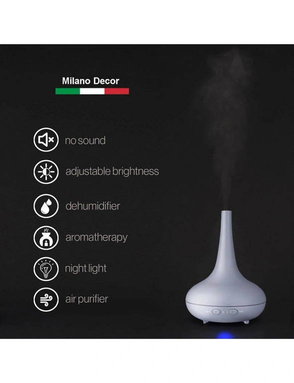 2 x Milano Decor Ultrasonic Aroma Diffusers Humidifier + 6 Diffuser Oils Set, hi-res image number null