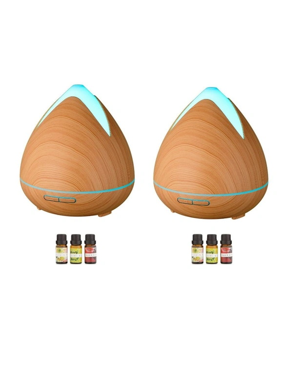 2 x PureSpa Ultrasonic Diffusers Humidifier + 6 Diffuser Oils Complete Set, hi-res image number null