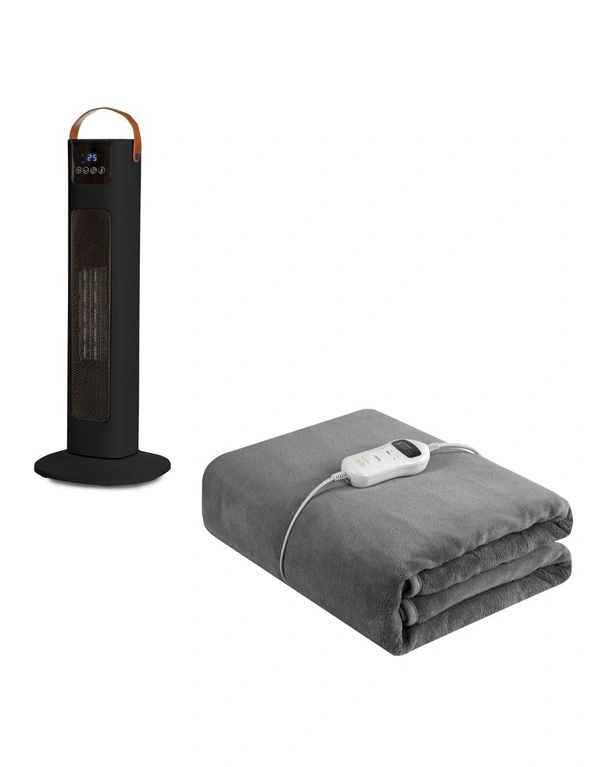 Royal Comfort Winter Warmers Set 1 x Heated Throw + 1 x Pursonic Tower Heater, hi-res image number null