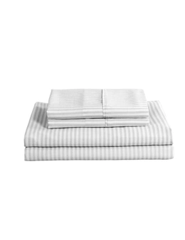 Royal Comfort Bed Set Striped Linen Quilt Cover Set And 1 x 350GSM Bamboo Quilt