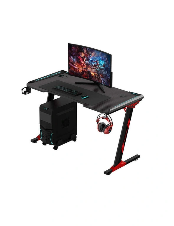 Gaming Desk Computer Table with RGB Lighting, Cup Holder and Headphone Hook - Odyssey8, hi-res image number null