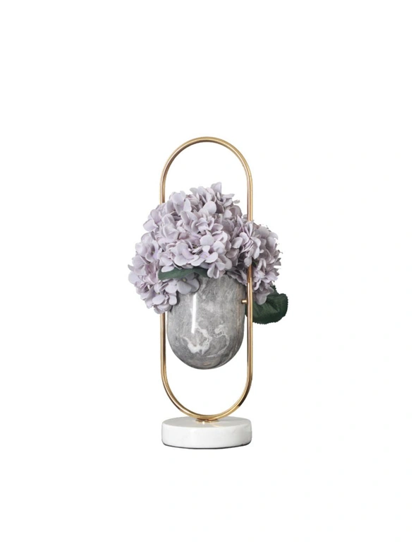 Viviendo Elliptical Bronze & Stainless Steel Flower Vase Marble and stainless steel Vase, hi-res image number null