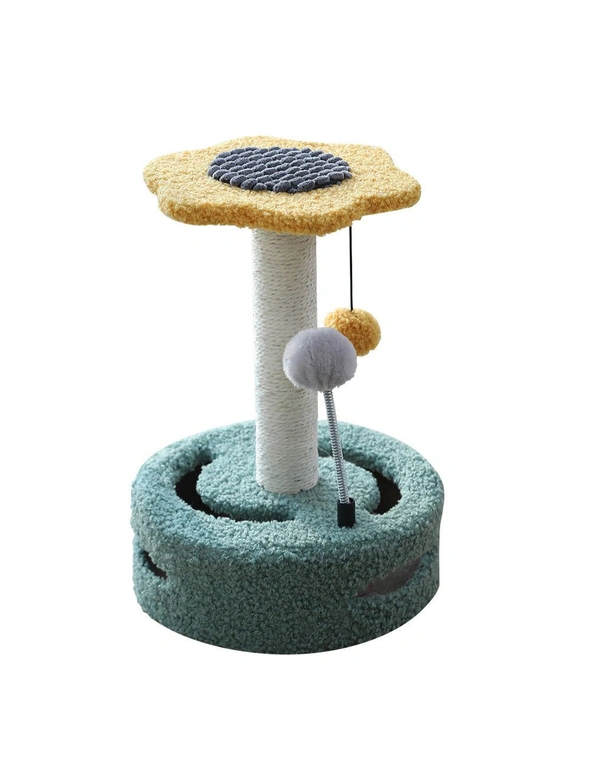 Furbulous Daisy Cat Scratching Post with 2 Bobs and Play Compartment, hi-res image number null