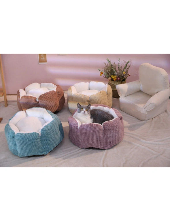 Furbulous Calming Dog Bed Warm Soft Cat Bed Round Comfy Sleeping Nest, hi-res image number null