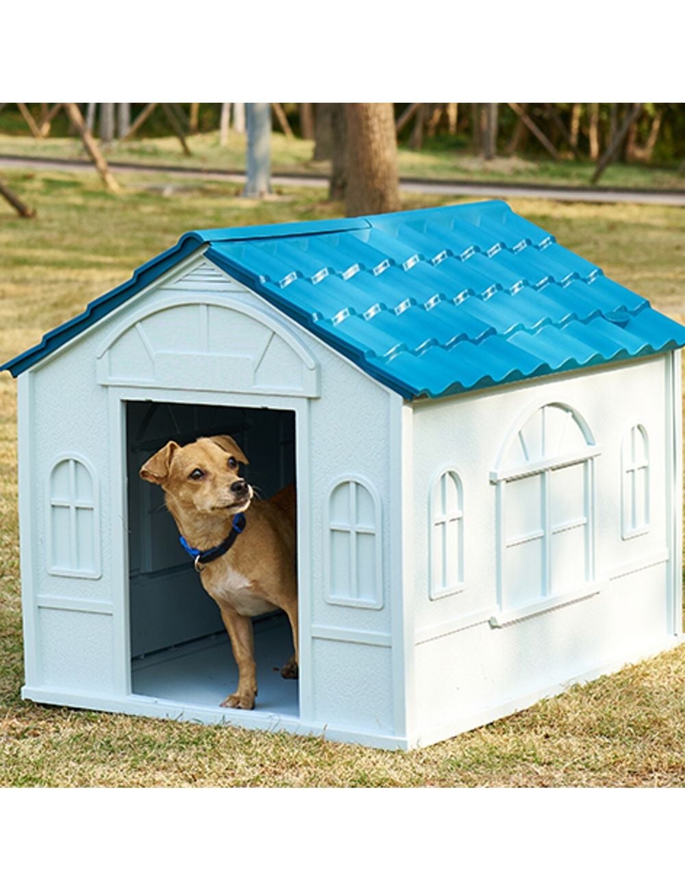 Furbulous Dog House and Indoor Outdoor Heavy Duty Dog Kennel - Tiled ...