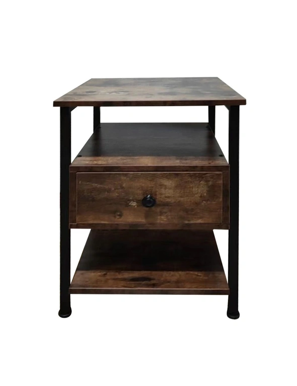 Viviendo Side Table Bedside table with 1 drawer Industrial Style Steel and Wood, hi-res image number null
