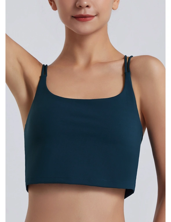 LaSculpte Women's 2 In 1 Long Line Sports Bra - Green, hi-res image number null