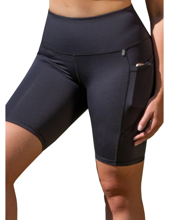 LaSculpte Women's Recycled High Waisted Bike Shorts with Phone Pockets, hi-res image number null