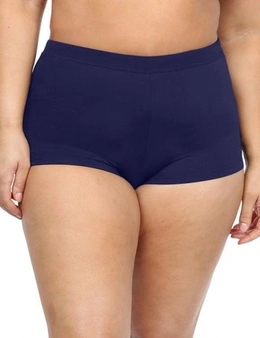 LaSculpte Women's Tummy Control Sustainable Boyleg Bikini Bottom - Navy