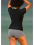 LaSculpte Women's Sustainable Rash Vest Zip Front Short Sleeve, hi-res