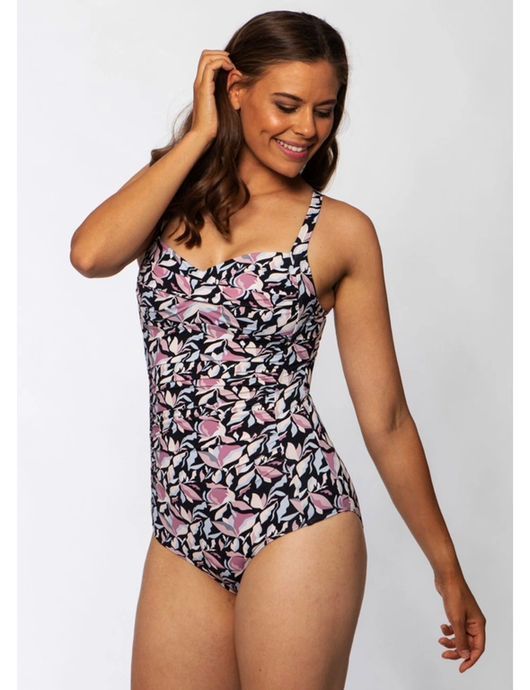 Chlorine Resistant One Piece Swimsuit Night Flower - 14, hi-res image number null