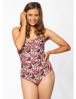 Chlorine Resistant One Piece Swimsuit Psychedelic New Wave - 10