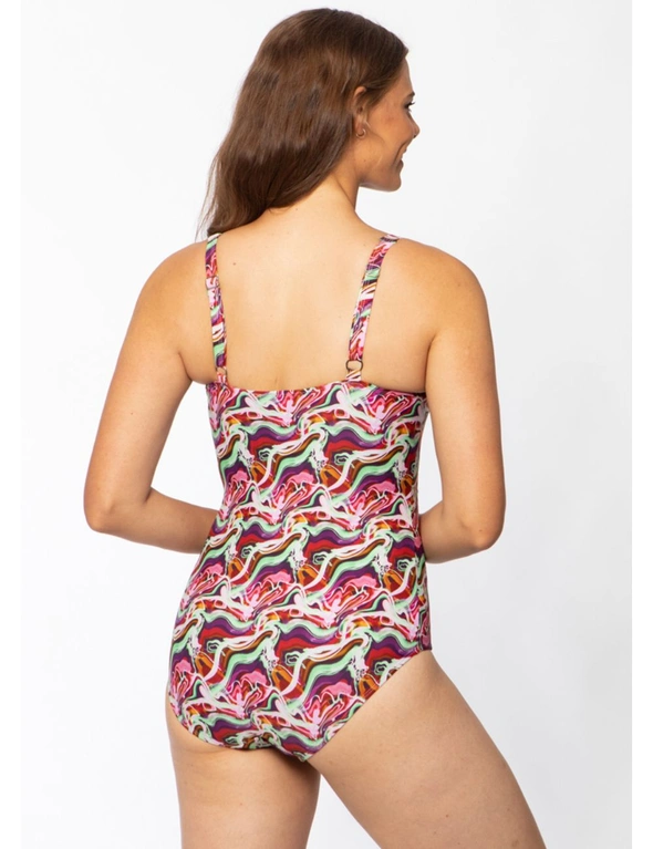 Chlorine Resistant One Piece Swimsuit Psychedelic New Wave - 10, hi-res image number null