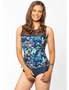 Chlorine Resistant Sheer Neck Side Tie Tankini Top Colourful Painterly - 14, hi-res