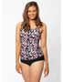 Chlorine Resistant Tummy Control Strappy Tankini Top Night Flower - 18, hi-res