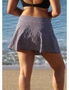 Gingham Ruching Skort Bikini Bottom Black - 12, hi-res