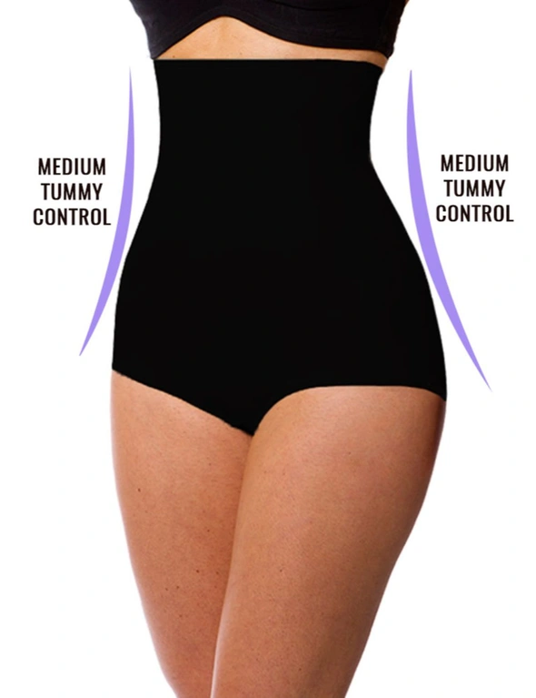 LaSculpte Women's Tummy Control Seamless High Waist No Show Microfiber  Invisible Shapewear Brief - Black