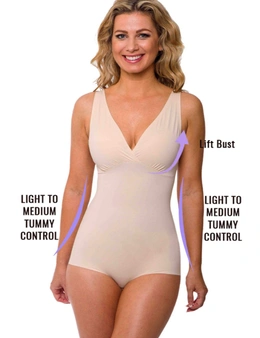 LaSculpte Women's Shapewear Tummy Control Light Control Lace Camisole Tank  Top - Blush