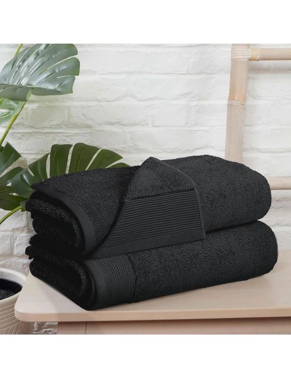 Bedding N Bath Pack Of 2 pcs Luxury Bath Towel 600 GSM (69cm x 137cm) - Charcoal, hi-res image number null