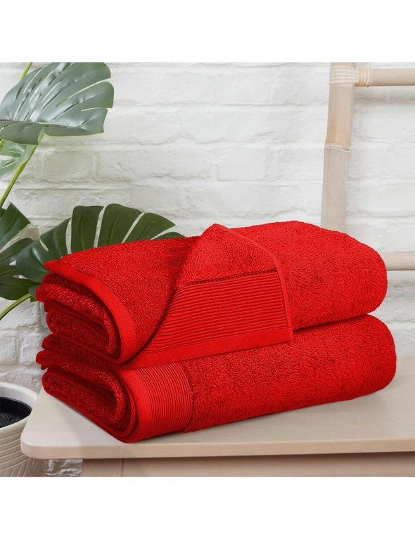 Pack Of 2 pcs Luxury Bath Towel 600 GSM (69cm x 137cm), hi-res image number null