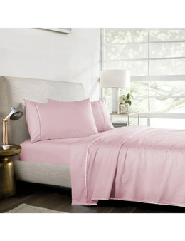 Bedding N Bath 1000TC Pure Egyptian Cotton Ultra Soft Flat / Fitted Sheet King / Pillows (King , Queen) Sheet Set -Baby Pink