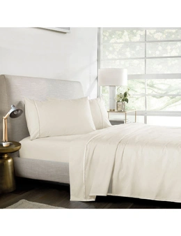 Bedding N Bath 1000TC Pure Egyptian Cotton Ultra Soft Flat / Fitted Sheet King / Pillows (King , Queen) Sheet Set -Cream