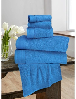 Bedding N Bath 6 Pieces Pure Egyptian 600 GSM Cotton Towel Set (2 x Bath Towels / 2 x Hand Towels / 2 x Face Towels) - Cornflower