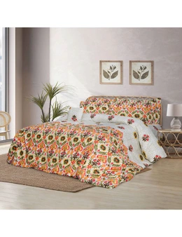 Bedding N Bath 1000TC 6Pcs 100% Cotton Sateen Weave Bed Quilt Cover Set  (King / Queen) - Abstract Flowers
