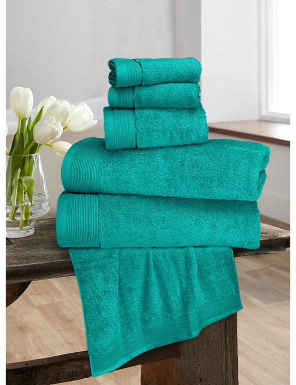 6 Pieces Pure Egyptian 600 GSM Cotton Towel Set (2 x Bath Towels / 2 x Hand Towels / 2 x Face Towels), hi-res image number null