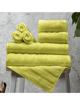 Bedding N Bath 7 Pieces Pure Egyptian 600 GSM Cotton Towel Set (2 x Bath Towels / 2 x Hand Towels / 2 x Face Towels / 1 x Bath Mat) - Citrus