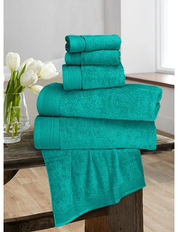 Bedding N Bath 6 Pieces Pure Egyptian 600 GSM Cotton Towel Set (2 x Bath Towels / 2 x Hand Towels / 2 x Face Towels) - Teal