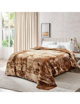 Bedding N Bath Printed Ultra Soft Home Scarborough Mink Blankets With Your Memories 220 x 240 cm - Tan