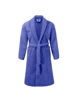 Bedding N Bath 100% Cotton 400GSM Terry Bathrobe (Fit For All) Color - Solid Blue