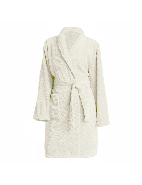 Bedding N Bath 100% Cotton 400GSM  Terry Bathrobe (Fit For All) Color - Poppy Cream, hi-res image number null