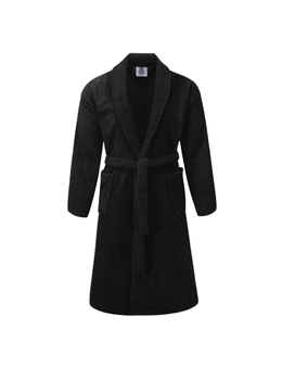 Bedding N Bath 100% Cotton 400GSM Terry Bathrobe (Fit For All) Color - Black