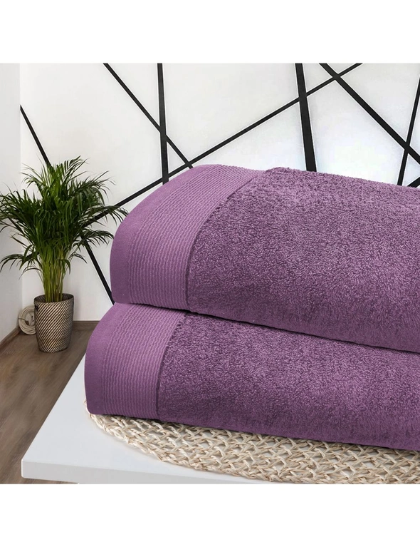 Bedding N Bath Pack Of 2 Pcs Luxury Bath Sheet 700 GSM (80cm x 160cm) - Lavender, hi-res image number null