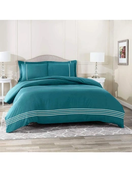 Bedding N Bath 1200TC 100% Pure Cotton 6Pcs Embroidered Bed Quilt Cover Set  (King / Queen) - Teal