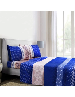 Bedding N Bath Flannelette Sheet Sets Pure Cotton 200 GSM Cozy Winter (King / Queen / Super King / King Single / Single / Double) Design - Lushia