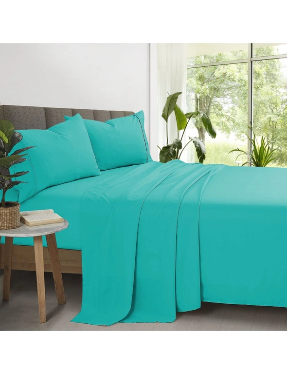 2000TC Super Ultra Soft Bamboo Microfibre Sheet Set Flat Sheet  / Fitted Sheet Queen / Pillows, hi-res image number null