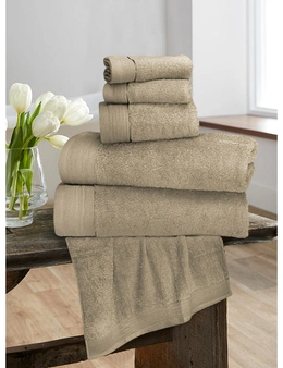Bedding N Bath 6 Pieces Pure Egyptian 600 GSM Cotton Towel Set (2 x Bath Towels / 2 x Hand Towels / 2 x Face Towels) - Pebble