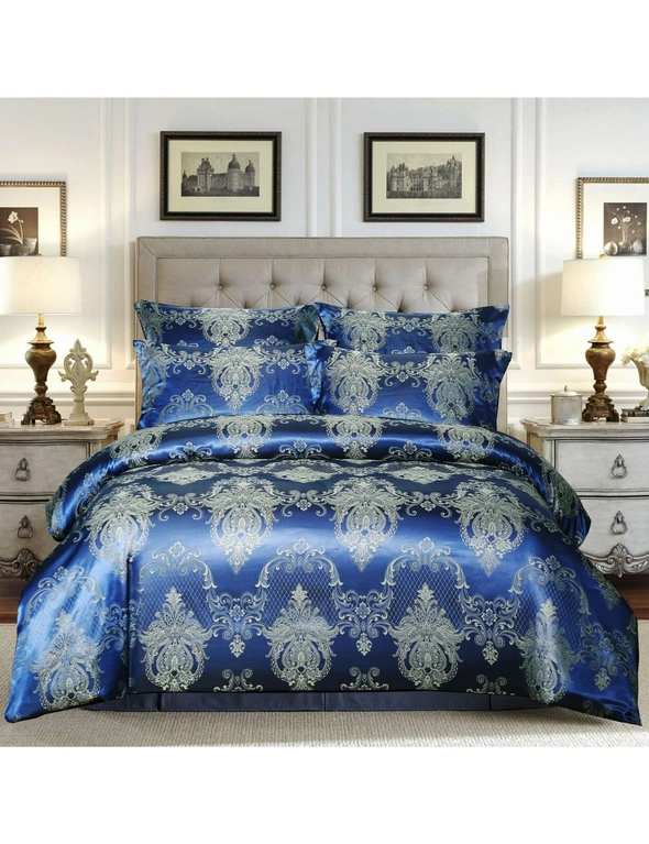 Bedding N Bath 500TC Jacquard 3 Pcs Comforter Set Design – Damask White (King, Queen, Double), hi-res image number null