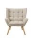 Oikiture Armchair Accent Chairs Sofa Lounge Fabric Upholstered Tub Chair Beige, hi-res