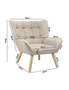 Oikiture Armchair Accent Chairs Sofa Lounge Fabric Upholstered Tub Chair Beige, hi-res